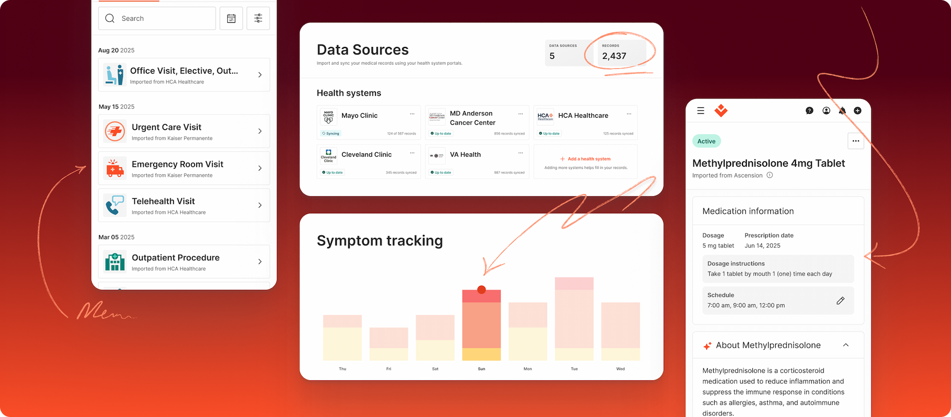 Novellia product screenshots on the Features landing page